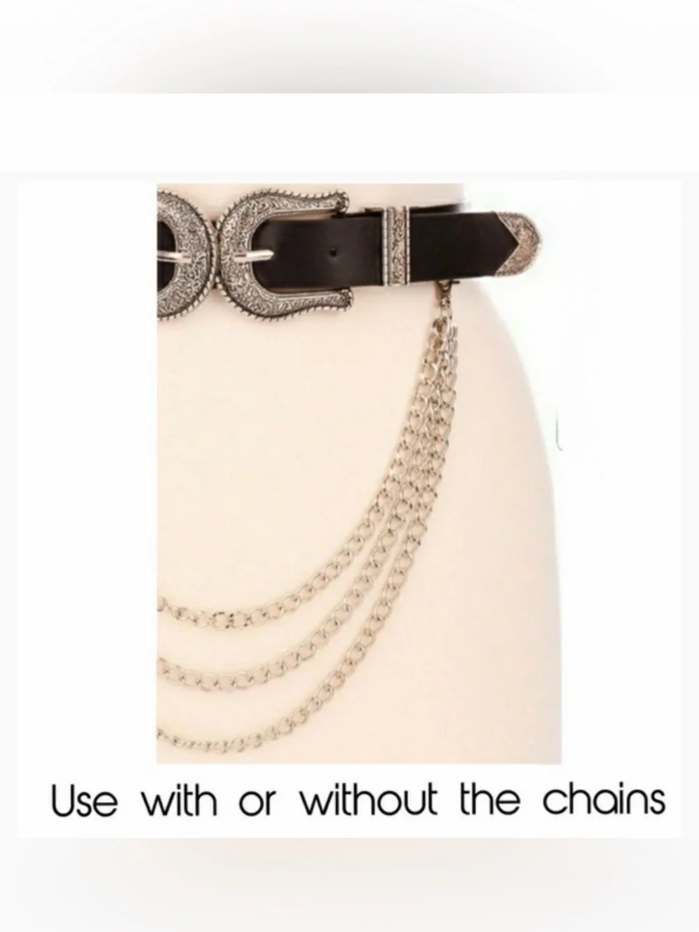 Double Buckle Belt w/ Chains - NWT